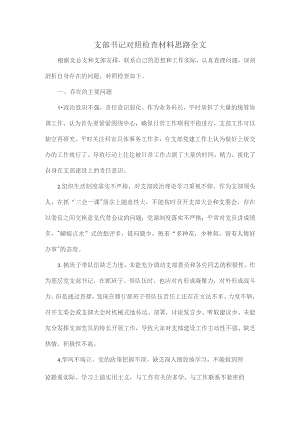 支部书记对照检查材料思路全文.docx