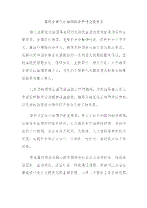 推进全面依法治国体会研讨交流发言.docx