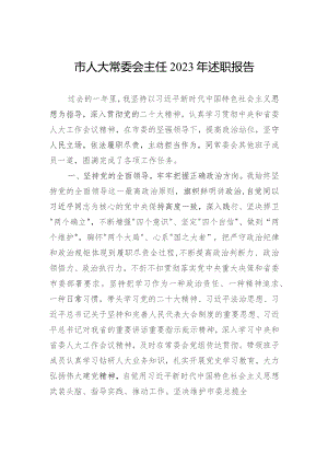 市人大常委会主任2023年述职报告.docx