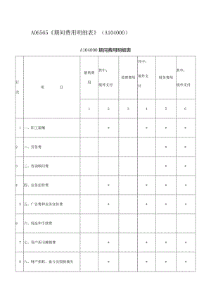 A06565《期间费用明细表》（A104000）.docx
