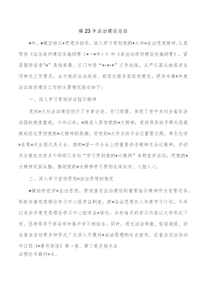 镇23年法治建设总结.docx