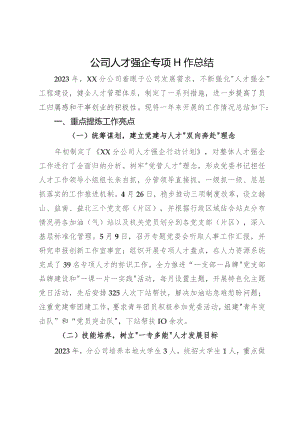 公司人才强企专项工作总结.docx