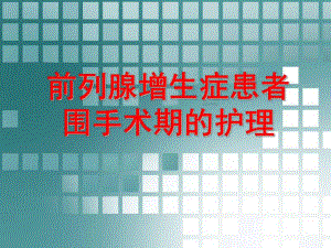 前列腺增生症患者围手术期的护理幻灯.ppt