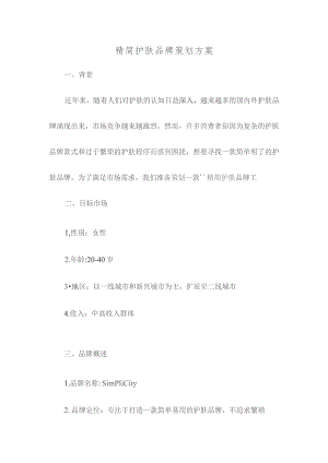 精简护肤品牌策划方案.docx