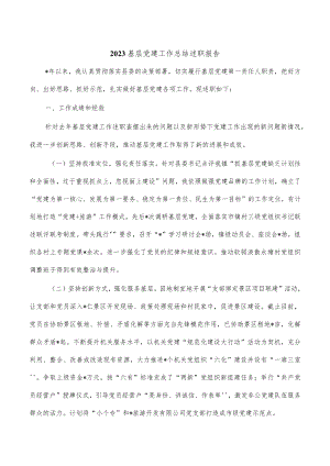2023基层党建工作总结述职报告.docx