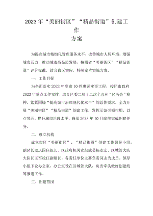 2023年“美丽街区”“精品街道”创建工作方案.docx