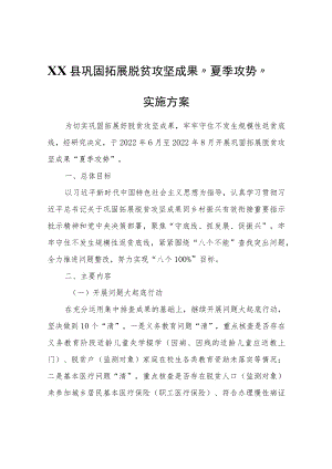 XX县巩固拓展脱贫攻坚成果“夏季攻势”实施方案.docx