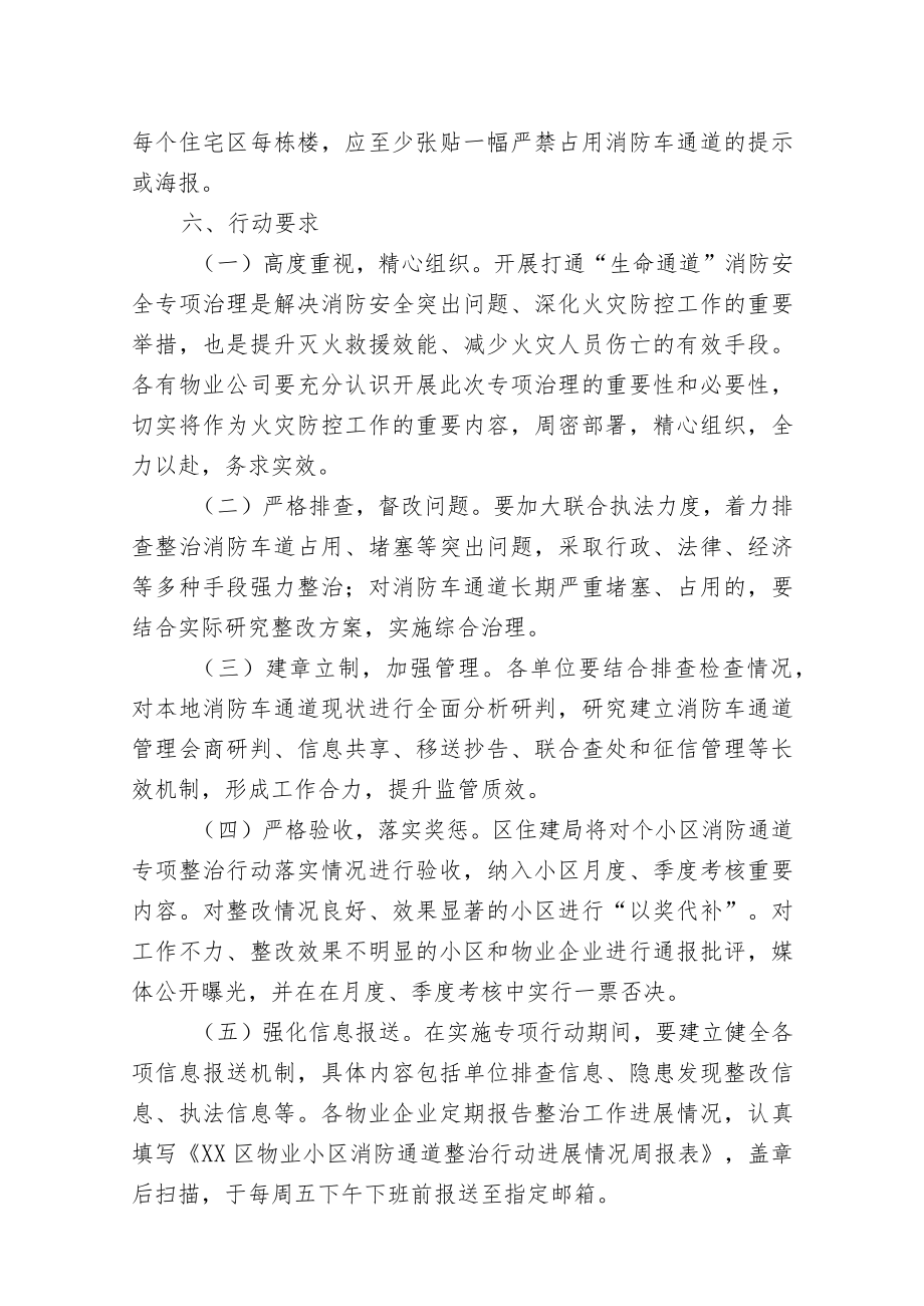 XX区居民小区打通“生命通道”集中整治行动工作方案.docx_第3页