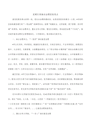 党建引领推动治理经验亮点.docx