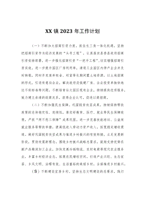XX镇2023年工作计划.docx