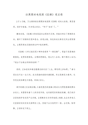 扫黑题材电视剧《狂飙》观后感.docx