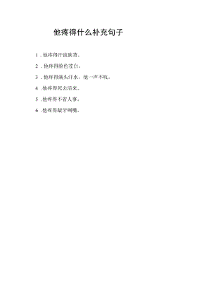 他疼得什么补充句子.docx