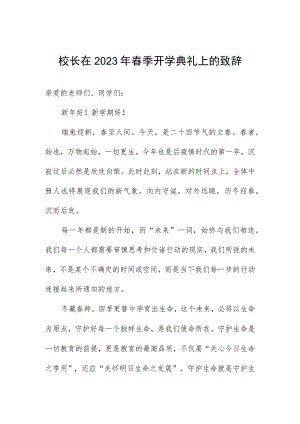 校长在2023年春季开学典礼上的致辞.docx