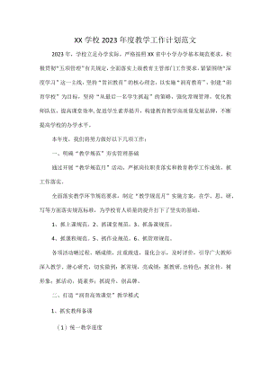 XX学校2023年度教学工作计划范文.docx