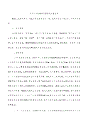 支部生活会和开展评议实施方案.docx