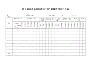 第十届庐江县政协委员2017年履职情况汇总表.docx