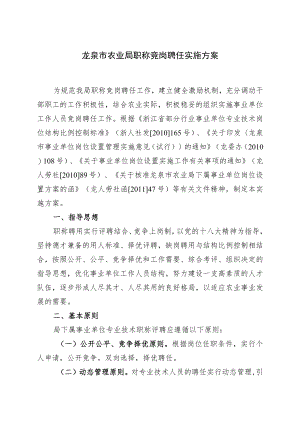 龙泉市农业局职称竞岗聘任实施方案.docx