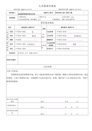 部门招聘需求申请表.docx