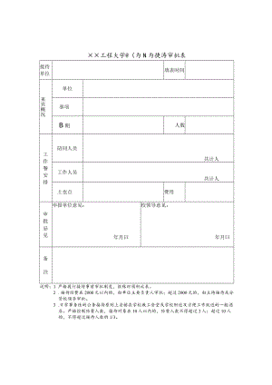 XX工程大学国内公务接待审批表.docx