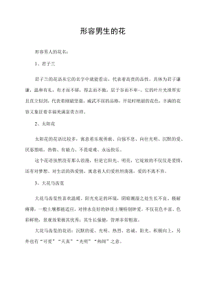 形容男生的花.docx