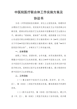 中医院医疗联合体工作实施方案及协议书.docx
