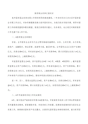 国资国企改革汇报发言.docx
