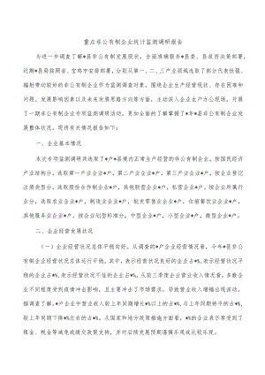 重点非公有制企业统计监测调研报告.docx