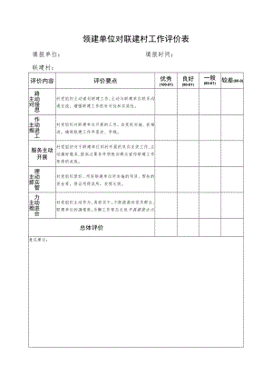 领建单位对联建村工作评价表.docx