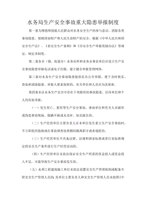 水务局生产安全事故重大隐患举报制度.docx