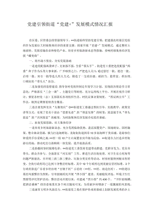 党建引领街道“党建+”发展模式情况汇报.docx