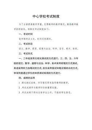 中心学校考试制度.docx