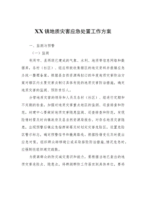 XX镇地质灾害应急处置工作方案.docx