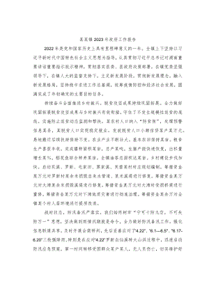 某某镇2023年政府工作报告..docx