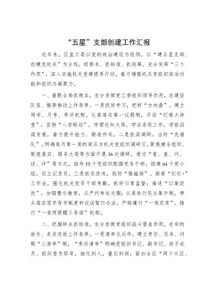 “五星”支部创建工作汇报.docx