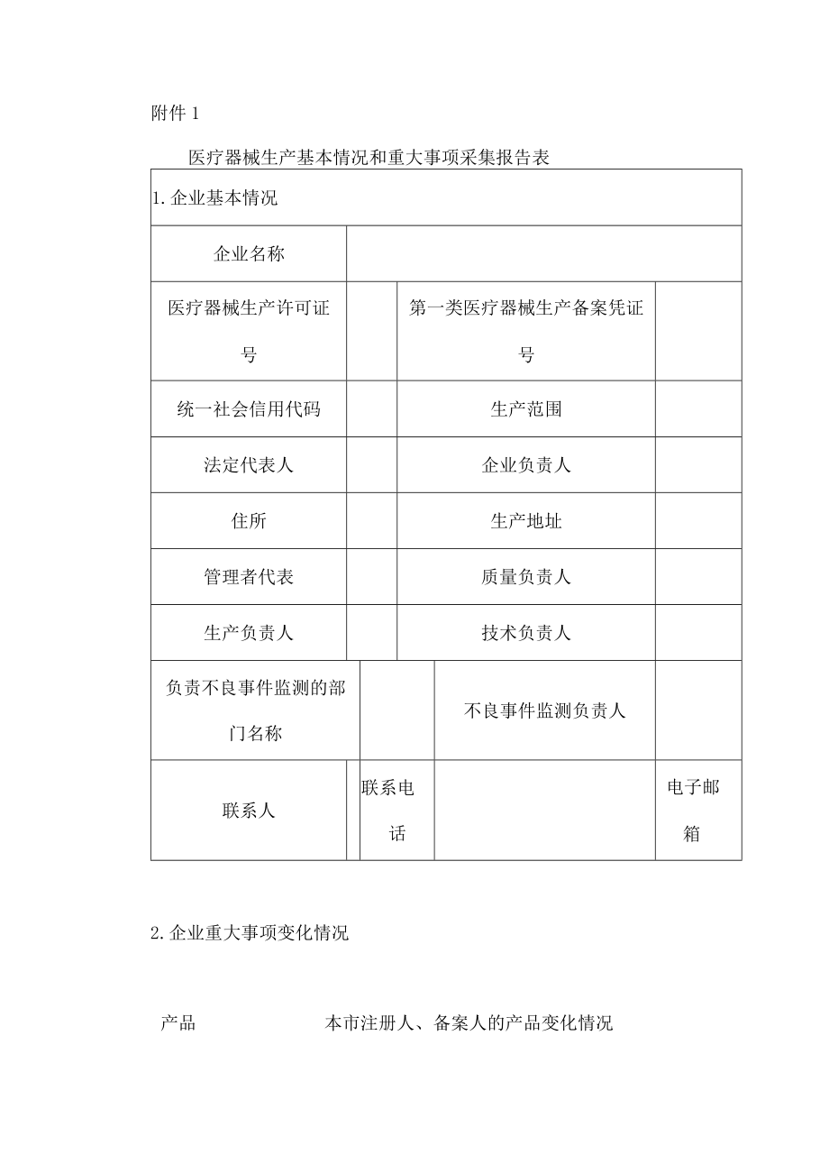 医疗器械生产基本情况和重大事项采集报告表.docx_第2页