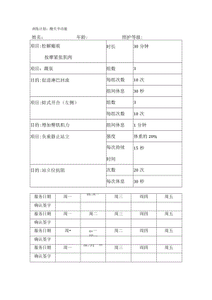 长护险运动康复治疗表.docx