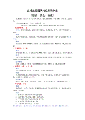 直播运营团队岗位薪资制度(试行).docx