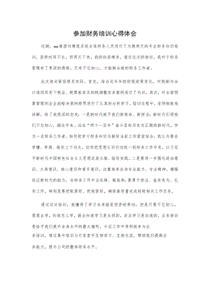 参加财务培训心得.docx