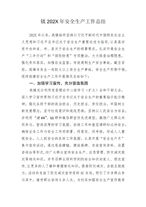 镇安全生产工作总结.docx