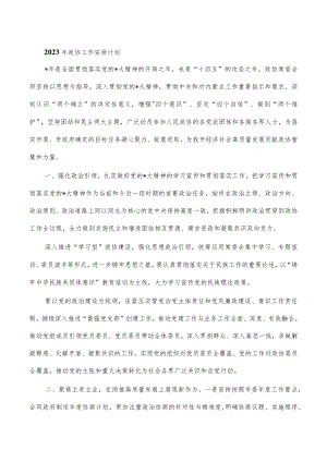 2023年政协工作安排计划.docx