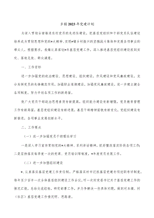 乡镇2023年党建计划.docx