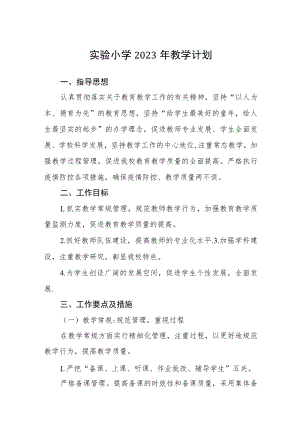 实验小学2023年教学计划三篇范本.docx