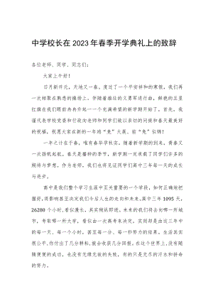 中学校长在2023年春季开学典礼上的致辞.docx