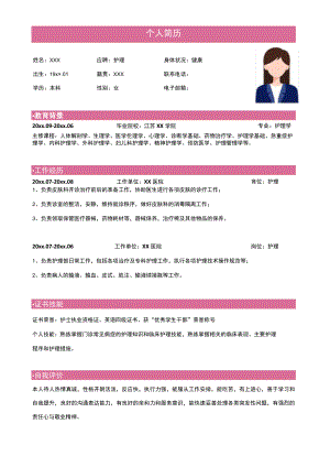 护理简历模板.docx