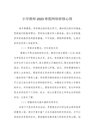 小学教师2023寒假网络研修心得.docx
