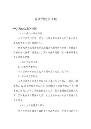 劳动力投入计划.docx