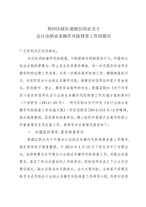 会计出纳排查自查报告.docx