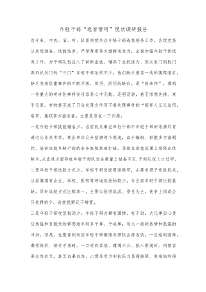 年轻干部“选育管用”现状调研报告.docx