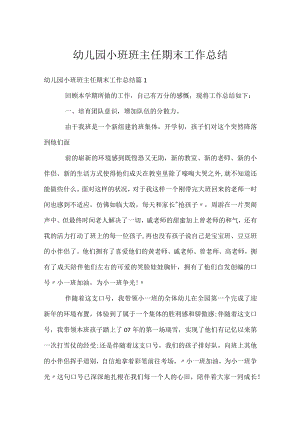 幼儿园小班班主任期末工作总结.docx