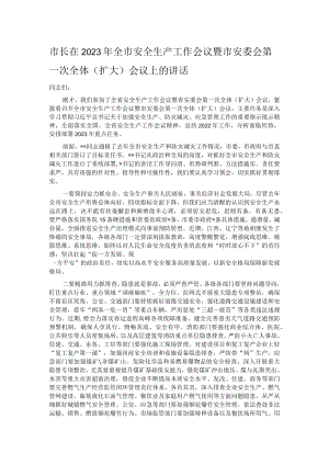 市长在2023年全市安全生产工作会议暨市安委会第一次全体（扩大）会议上的讲话.docx